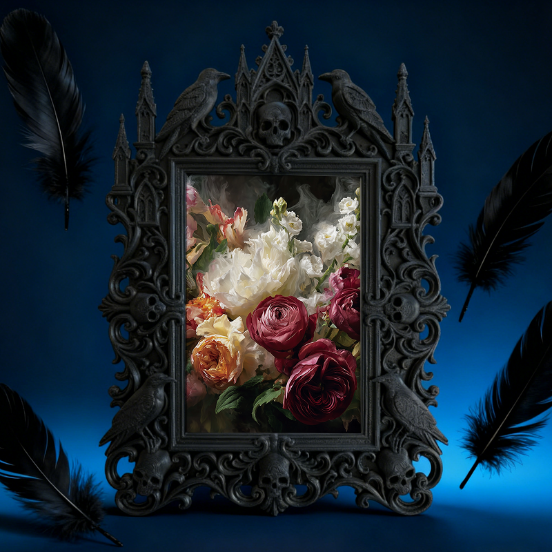 Distinctive Gothic Dark-style Photo Frame | Witchy Tarot Card Shop Decor, Photo Ornament, Wall-mountable & Tabletop, Portable Frame