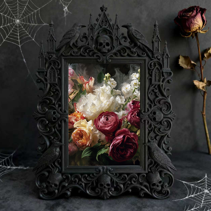 Distinctive Gothic Dark-style Photo Frame | Witchy Tarot Card Shop Decor, Photo Ornament, Wall-mountable & Tabletop, Portable Frame