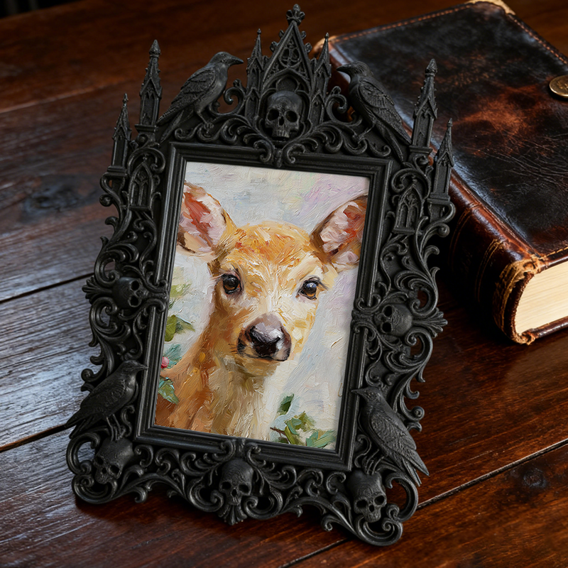 Gritty Gothic Dark-style Photo Frame | Gothic Piercing Studio Decor, Photo Ornament, Dual-use Display, Wear-resistant Frame