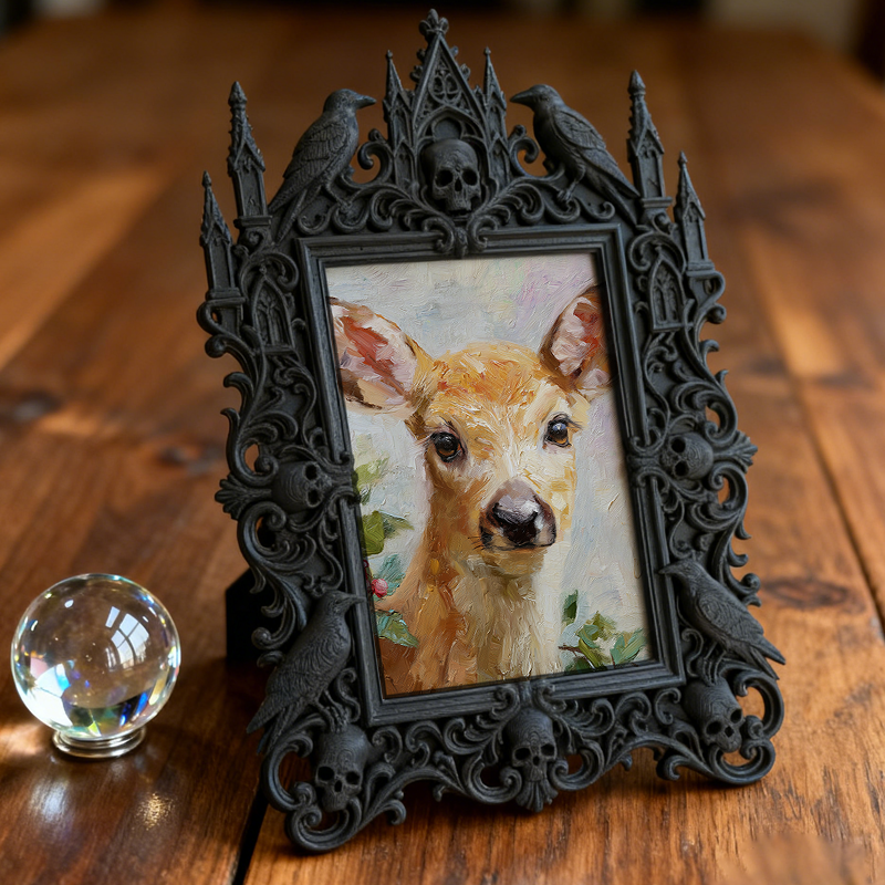Gritty Gothic Dark-style Photo Frame | Gothic Piercing Studio Decor, Photo Ornament, Dual-use Display, Wear-resistant Frame