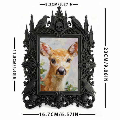 Gritty Gothic Dark-style Photo Frame | Gothic Piercing Studio Decor, Photo Ornament, Dual-use Display, Wear-resistant Frame