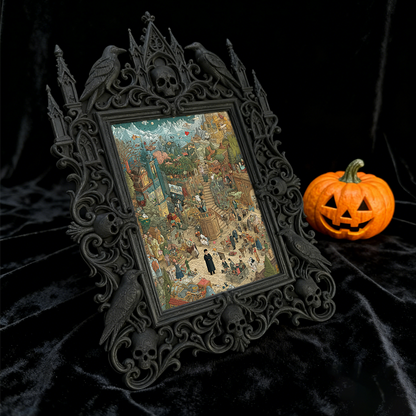 Sophisticated Gothic Dark-style Photo Frame | Paranormal Museum Gift Shop Decor, Photo Ornament, Wall-mountable & Tabletop, Elegant Frame