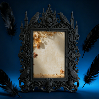 Collector’s Gothic Dark-style Photo Frame | Horror Movie VHS Store Decor, Photo Ornament, Wall/Table Dual-use, Display-grade Frame