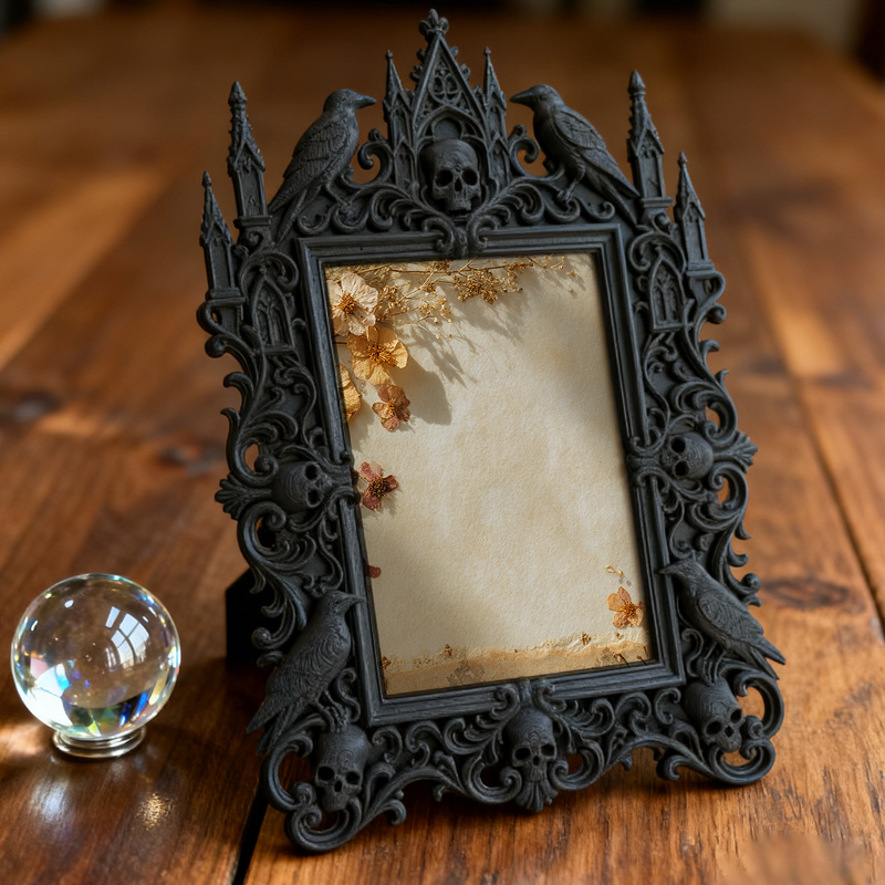 Collector’s Gothic Dark-style Photo Frame | Horror Movie VHS Store Decor, Photo Ornament, Wall/Table Dual-use, Display-grade Frame