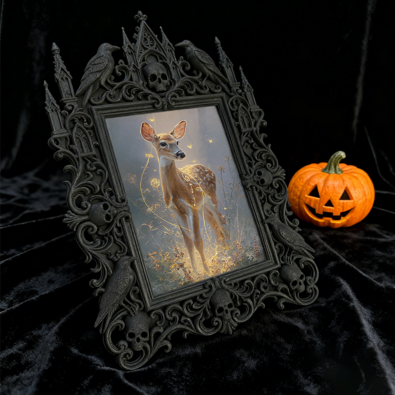 Daring Gothic Dark-style Photo Frame | Dark Fantasy Miniature Shop Decor, Photo Ornament, Wall-mountable & Tabletop, Creative Frame