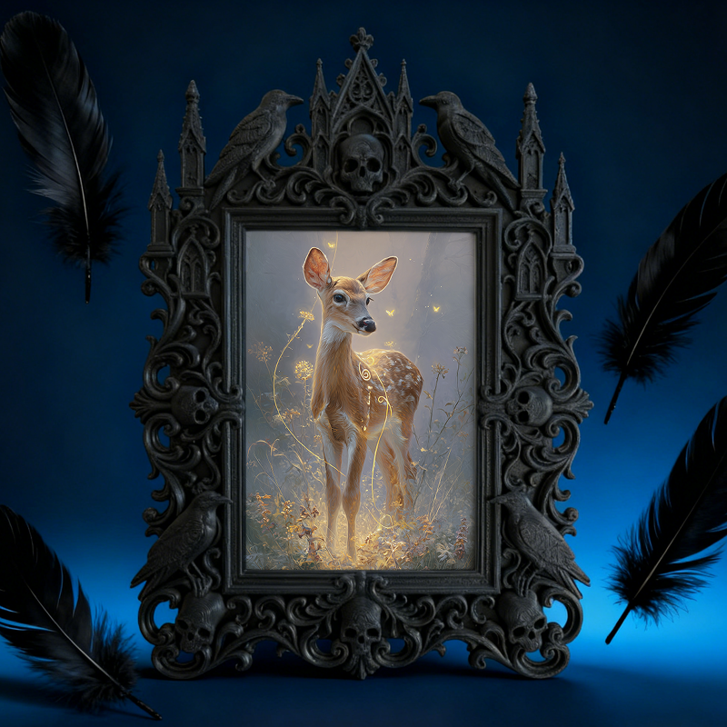 Daring Gothic Dark-style Photo Frame | Dark Fantasy Miniature Shop Decor, Photo Ornament, Wall-mountable & Tabletop, Creative Frame