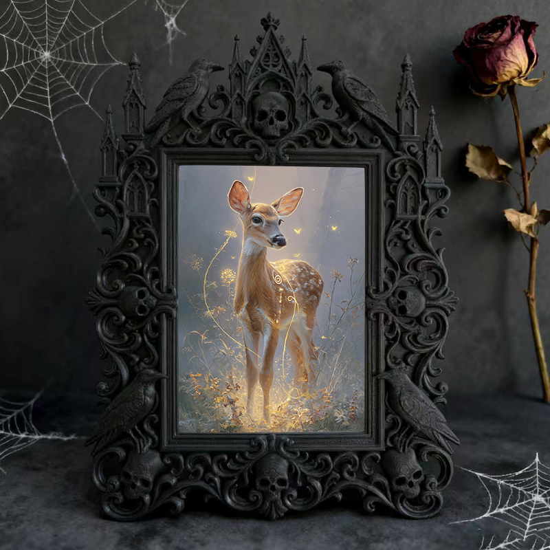 Daring Gothic Dark-style Photo Frame | Dark Fantasy Miniature Shop Decor, Photo Ornament, Wall-mountable & Tabletop, Creative Frame