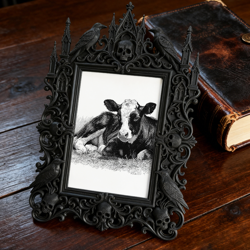 Unique Gothic Dark-style Photo Frame | Gothic Soap Making Studio Decor, Photo Ornament, Dual-use Display, Cute Frame