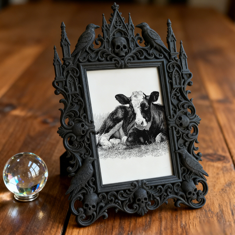 Unique Gothic Dark-style Photo Frame | Gothic Soap Making Studio Decor, Photo Ornament, Dual-use Display, Cute Frame