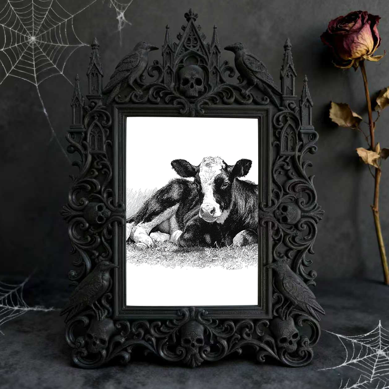 Unique Gothic Dark-style Photo Frame | Gothic Soap Making Studio Decor, Photo Ornament, Dual-use Display, Cute Frame