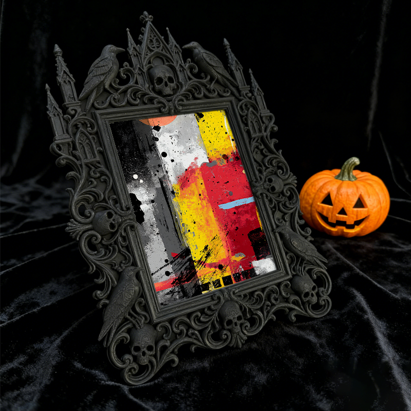 Top-rated Gothic Dark-style Photo Frame | Gothic Rooftop Party Decor, Photo Ornament, Wall-mountable & Tabletop, Plastic Frame
