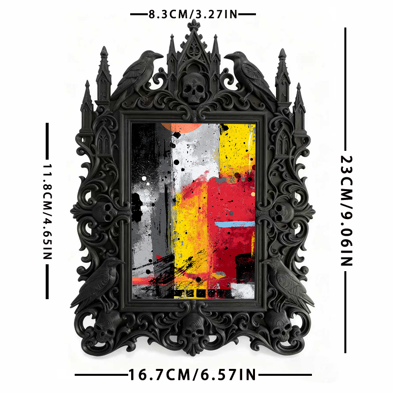Top-rated Gothic Dark-style Photo Frame | Gothic Rooftop Party Decor, Photo Ornament, Wall-mountable & Tabletop, Plastic Frame