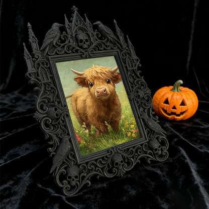Trendy Gothic Dark-style Photo Frame | Horror Cosplay Photoshoot Prop, Photo Ornament, Wall-mountable & Tabletop, Lightweight Frame