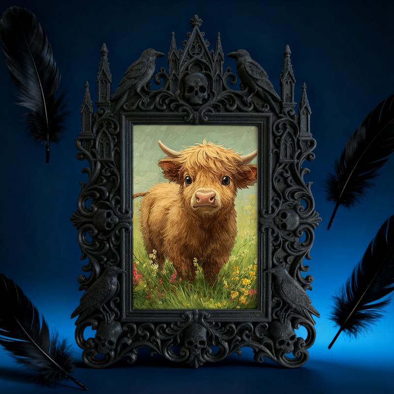 Trendy Gothic Dark-style Photo Frame | Horror Cosplay Photoshoot Prop, Photo Ornament, Wall-mountable & Tabletop, Lightweight Frame