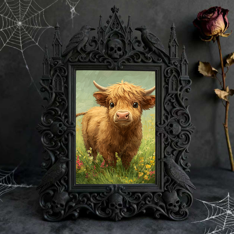 Trendy Gothic Dark-style Photo Frame | Horror Cosplay Photoshoot Prop, Photo Ornament, Wall-mountable & Tabletop, Lightweight Frame