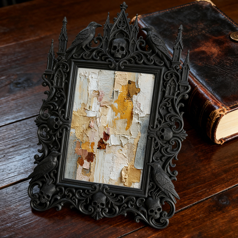 Hot-selling Gothic Dark-style Photo Frame | Gothic Bakery Window Decor, Photo Ornament, Dual-use Display, Retro Plastic Frame