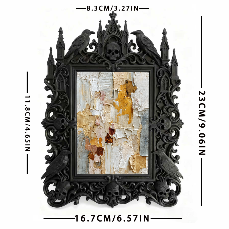 Hot-selling Gothic Dark-style Photo Frame | Gothic Bakery Window Decor, Photo Ornament, Dual-use Display, Retro Plastic Frame