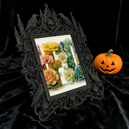 Premium Gothic Dark-style Photo Frame | Witchy Crystal Grid Shop Decor, Photo Ornament, Wall-mountable & Tabletop, Scratch-resistant Frame