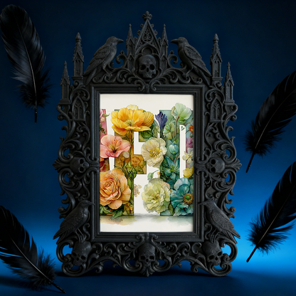 Premium Gothic Dark-style Photo Frame | Witchy Crystal Grid Shop Decor, Photo Ornament, Wall-mountable & Tabletop, Scratch-resistant Frame