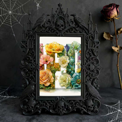 Premium Gothic Dark-style Photo Frame | Witchy Crystal Grid Shop Decor, Photo Ornament, Wall-mountable & Tabletop, Scratch-resistant Frame