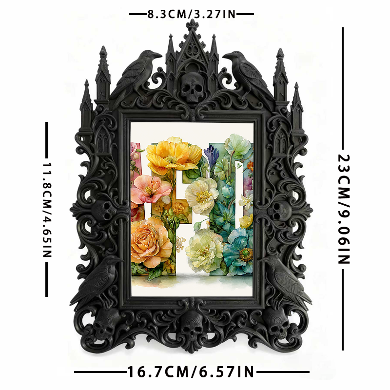 Premium Gothic Dark-style Photo Frame | Witchy Crystal Grid Shop Decor, Photo Ornament, Wall-mountable & Tabletop, Scratch-resistant Frame