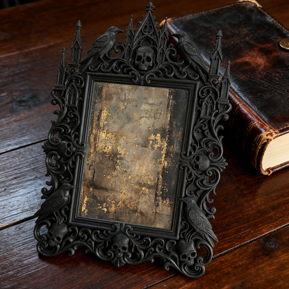 Popular Gothic Dark-style Photo Frame | Gothic Kids’ Dark Fairy Tale Room Decor, Photo Ornament, Wall/Table Dual-use, Eco-friendly Frame