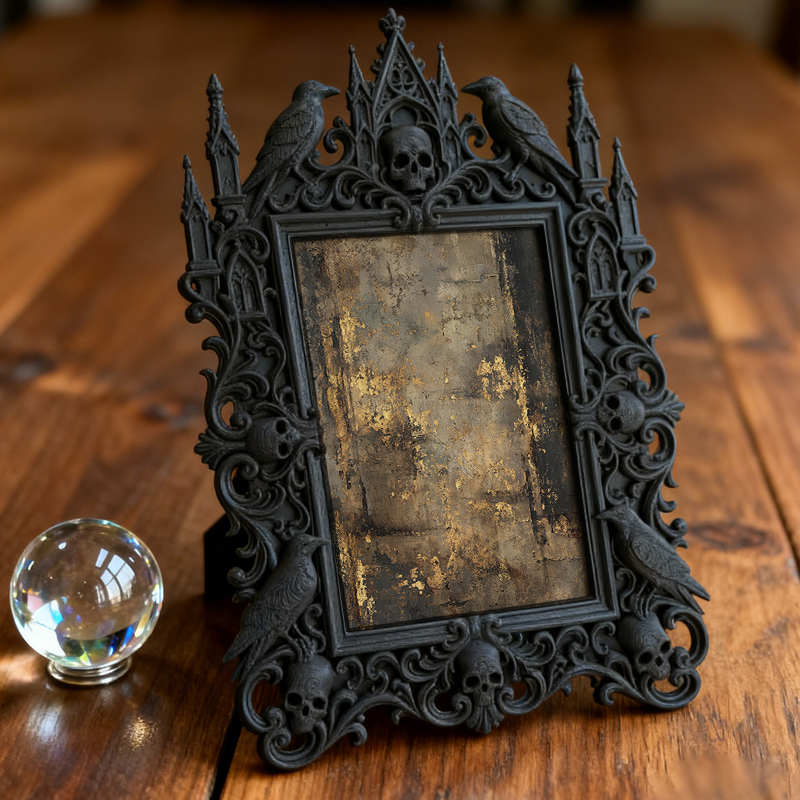 Popular Gothic Dark-style Photo Frame | Gothic Kids’ Dark Fairy Tale Room Decor, Photo Ornament, Wall/Table Dual-use, Eco-friendly Frame