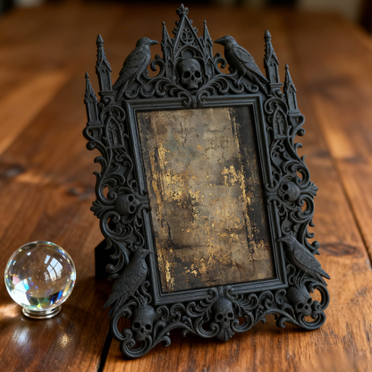 Popular Gothic Dark-style Photo Frame | Gothic Kids’ Dark Fairy Tale Room Decor, Photo Ornament, Wall/Table Dual-use, Eco-friendly Frame