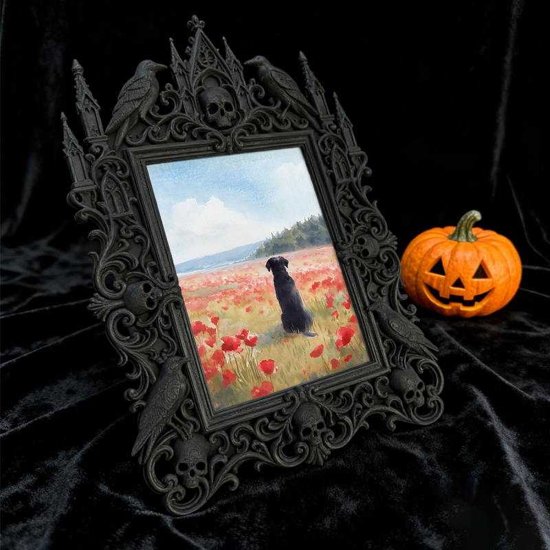Stylish Gothic Dark-style Photo Frame | Dark Florist Shop Decor, Photo Ornament, Wall-mountable & Tabletop, Slim Frame