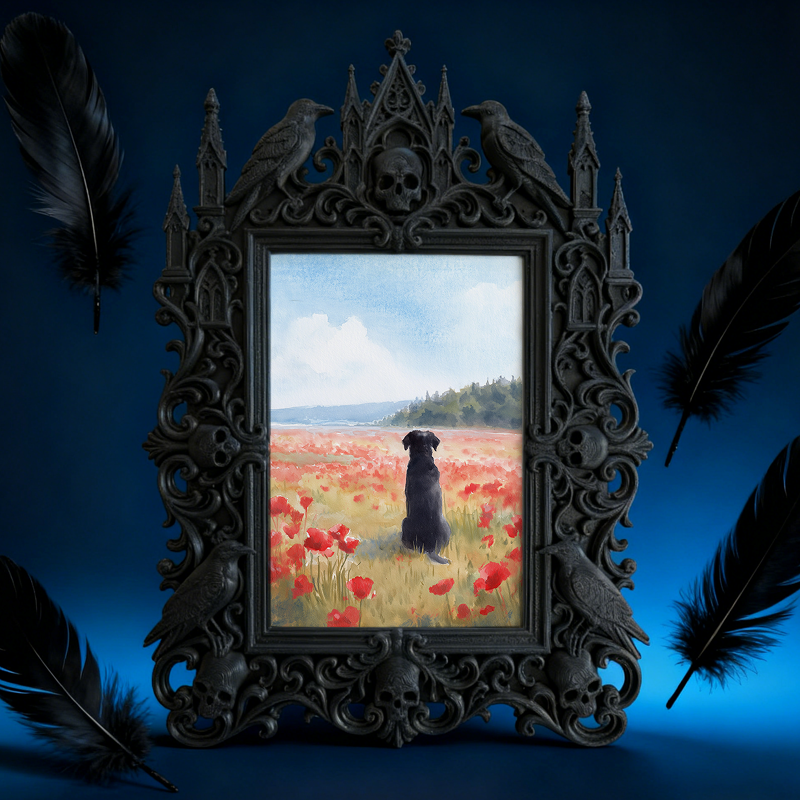 Stylish Gothic Dark-style Photo Frame | Dark Florist Shop Decor, Photo Ornament, Wall-mountable & Tabletop, Slim Frame