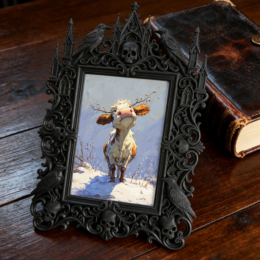 Must-have Gothic Dark-style Photo Frame | Vampire Themed Halloween Party Decor, Photo Ornament, Dual-use Display, Sturdy Frame