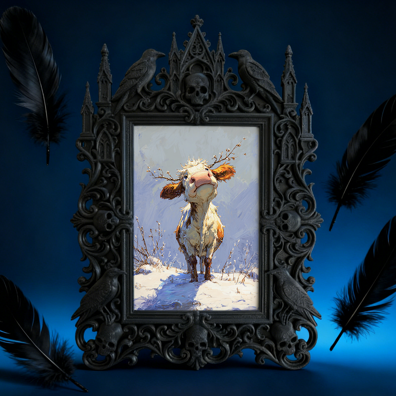 Must-have Gothic Dark-style Photo Frame | Vampire Themed Halloween Party Decor, Photo Ornament, Dual-use Display, Sturdy Frame