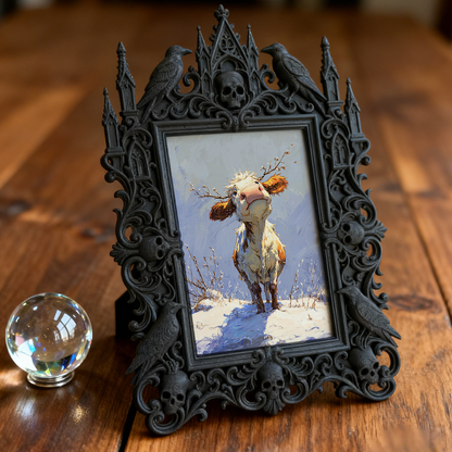 Must-have Gothic Dark-style Photo Frame | Vampire Themed Halloween Party Decor, Photo Ornament, Dual-use Display, Sturdy Frame