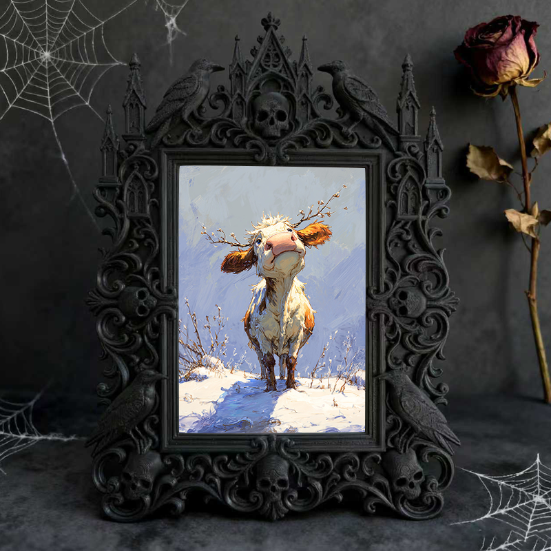 Must-have Gothic Dark-style Photo Frame | Vampire Themed Halloween Party Decor, Photo Ornament, Dual-use Display, Sturdy Frame