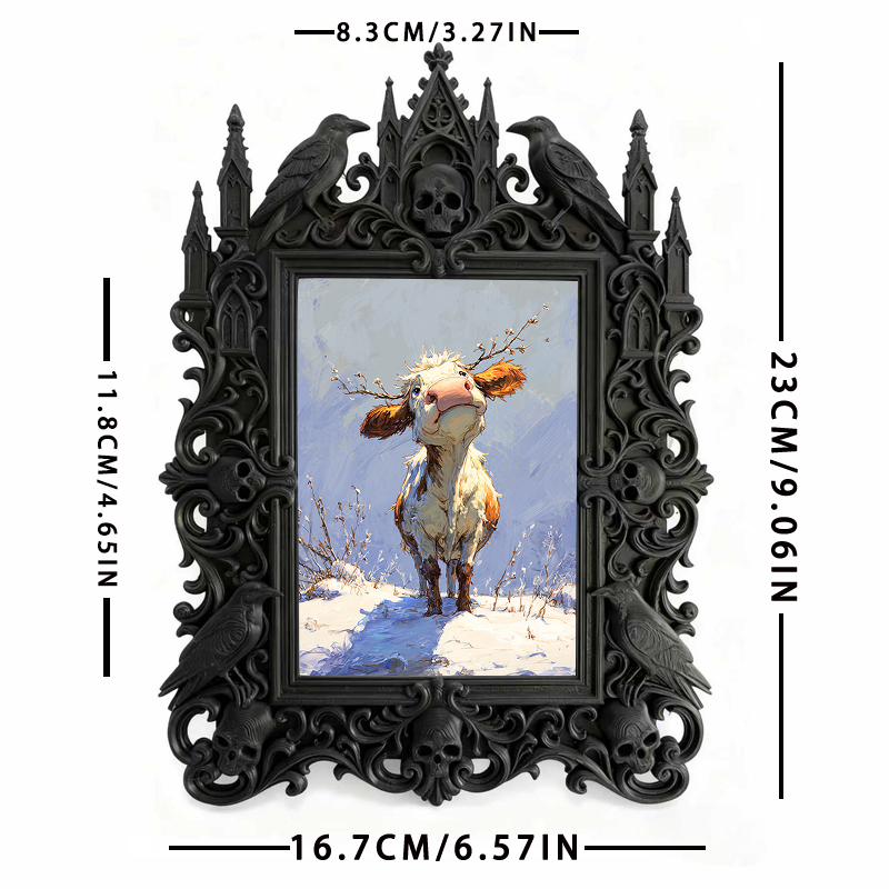Must-have Gothic Dark-style Photo Frame | Vampire Themed Halloween Party Decor, Photo Ornament, Dual-use Display, Sturdy Frame