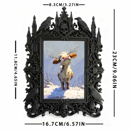 Must-have Gothic Dark-style Photo Frame | Vampire Themed Halloween Party Decor, Photo Ornament, Dual-use Display, Sturdy Frame