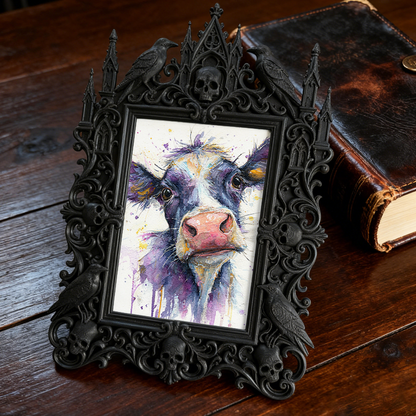 Exclusive Gothic Dark-style Photo Frame | Occult Manuscript Shop Decor, Photo Ornament, Wall-mountable & Tabletop, Collectible Frame