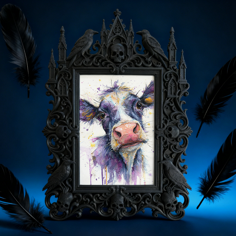 Exclusive Gothic Dark-style Photo Frame | Occult Manuscript Shop Decor, Photo Ornament, Wall-mountable & Tabletop, Collectible Frame