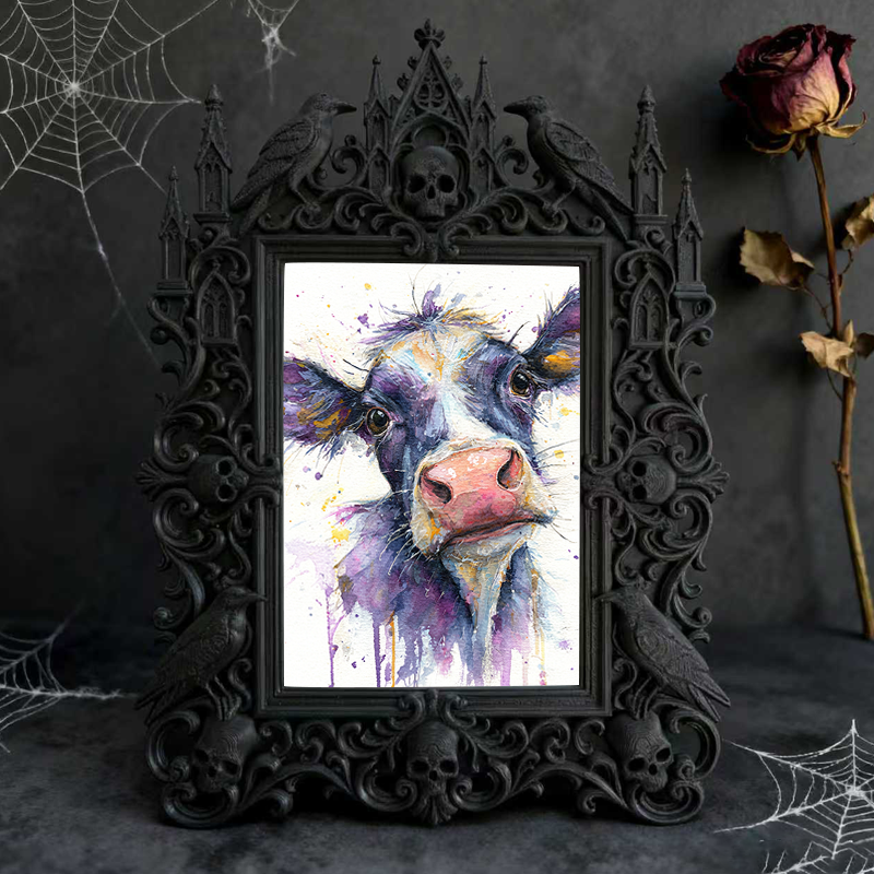 Exclusive Gothic Dark-style Photo Frame | Occult Manuscript Shop Decor, Photo Ornament, Wall-mountable & Tabletop, Collectible Frame