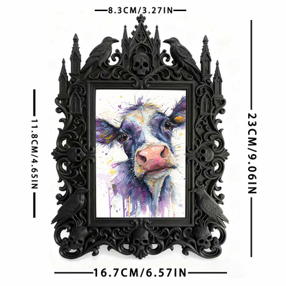 Exclusive Gothic Dark-style Photo Frame | Occult Manuscript Shop Decor, Photo Ornament, Wall-mountable & Tabletop, Collectible Frame