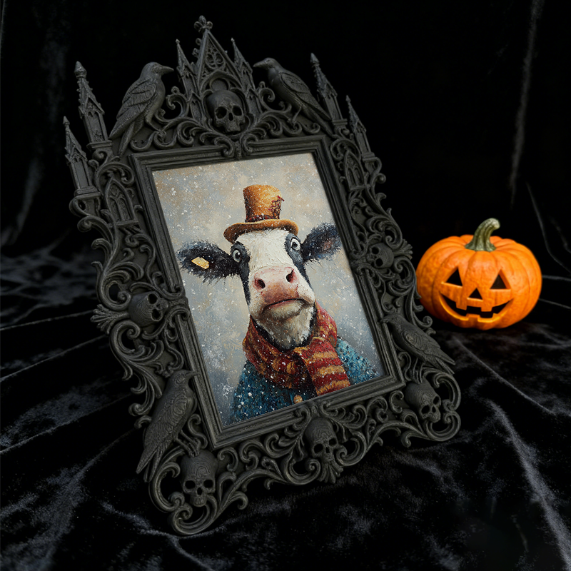 Rare Gothic Dark-style Photo Frame | Werewolf Cosplay Booth Decor, Photo Ornament, Wall/Table Dual-use, Rustic Frame