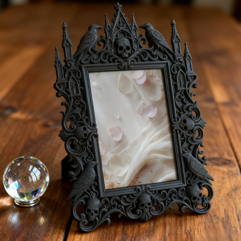 Viral Gothic Dark-style Photo Frame | Vampire-themed Board Game Caf茅 Table Decor, Photo Ornament, Wall-mountable & Tabletop, Plastic Frame