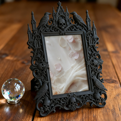 Viral Gothic Dark-style Photo Frame | Vampire-themed Board Game Caf茅 Table Decor, Photo Ornament, Wall-mountable & Tabletop, Plastic Frame
