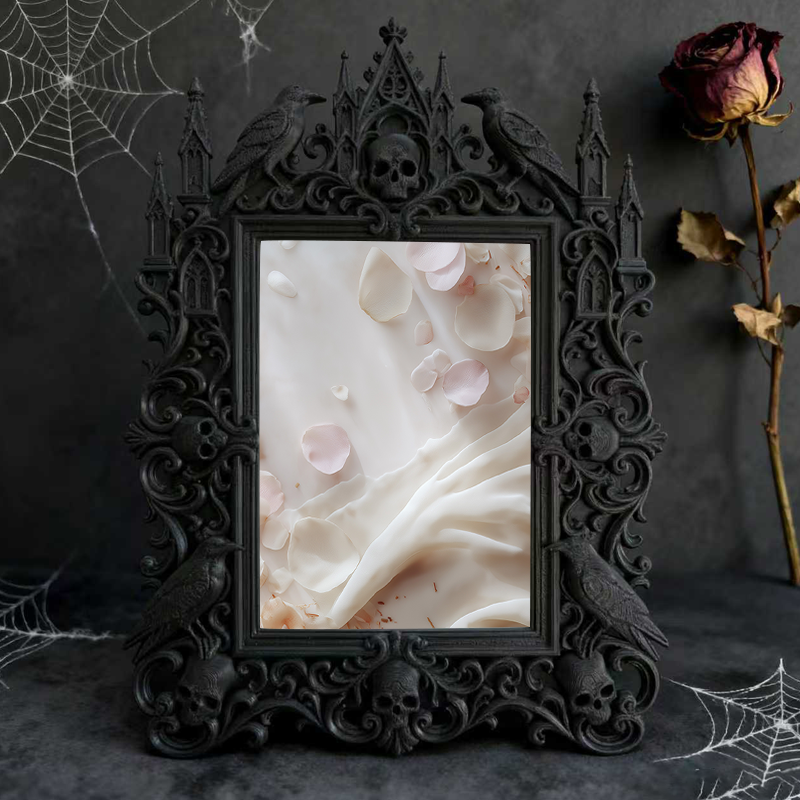 Viral Gothic Dark-style Photo Frame | Vampire-themed Board Game Caf茅 Table Decor, Photo Ornament, Wall-mountable & Tabletop, Plastic Frame