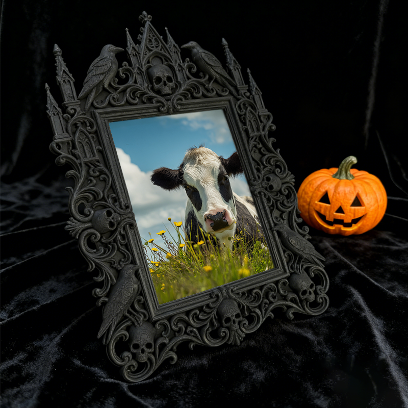 In-demand Gothic Dark-style Photo Frame | Witchy Handmade Soap Shop Shelf Decor, Photo Ornament, Wall/Table Dual-use, Durable Frame