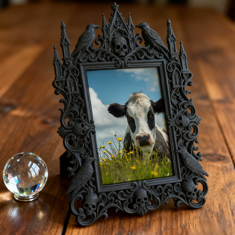 In-demand Gothic Dark-style Photo Frame | Witchy Handmade Soap Shop Shelf Decor, Photo Ornament, Wall/Table Dual-use, Durable Frame