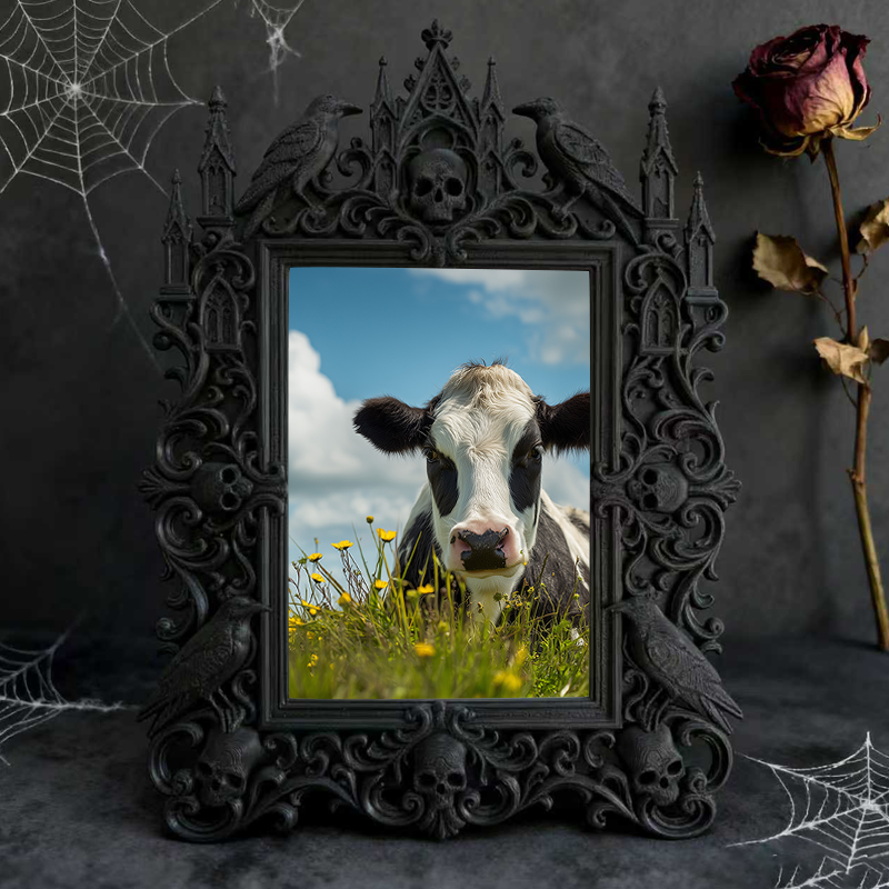 In-demand Gothic Dark-style Photo Frame | Witchy Handmade Soap Shop Shelf Decor, Photo Ornament, Wall/Table Dual-use, Durable Frame