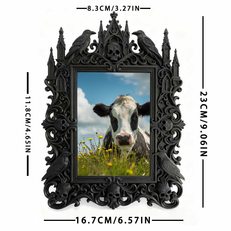 In-demand Gothic Dark-style Photo Frame | Witchy Handmade Soap Shop Shelf Decor, Photo Ornament, Wall/Table Dual-use, Durable Frame
