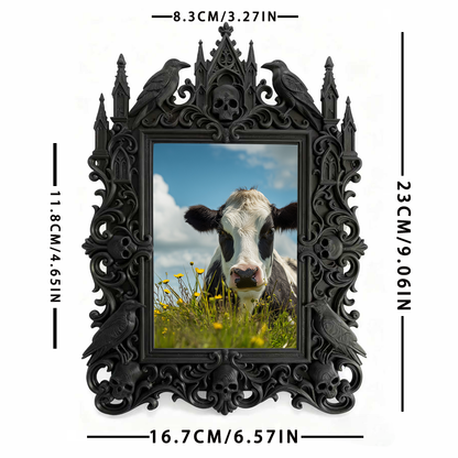 In-demand Gothic Dark-style Photo Frame | Witchy Handmade Soap Shop Shelf Decor, Photo Ornament, Wall/Table Dual-use, Durable Frame