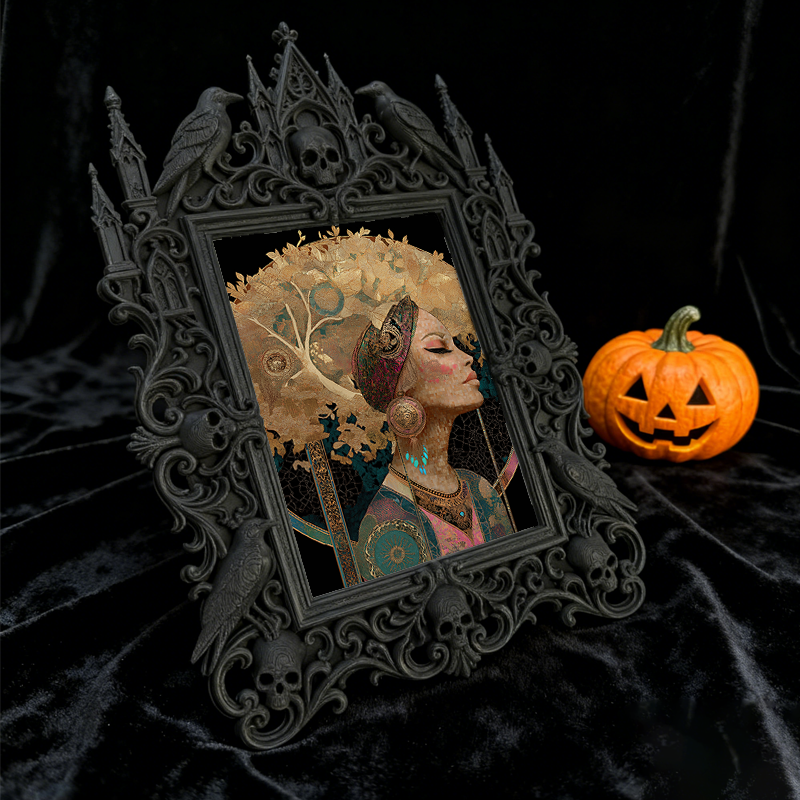 Fan-favorite Gothic Dark-style Photo Frame | Dark Academia Poetry Reading Corner Decor, Photo Ornament, Wall-mountable & Tabletop, Lightweig